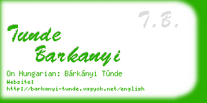 tunde barkanyi business card